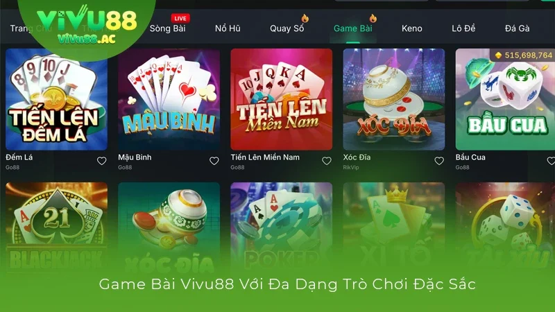 Game Bài Vivu88: Sự Lựa Chọn Hoàn Hảo Để Thư Giãn, Kiếm Tiền