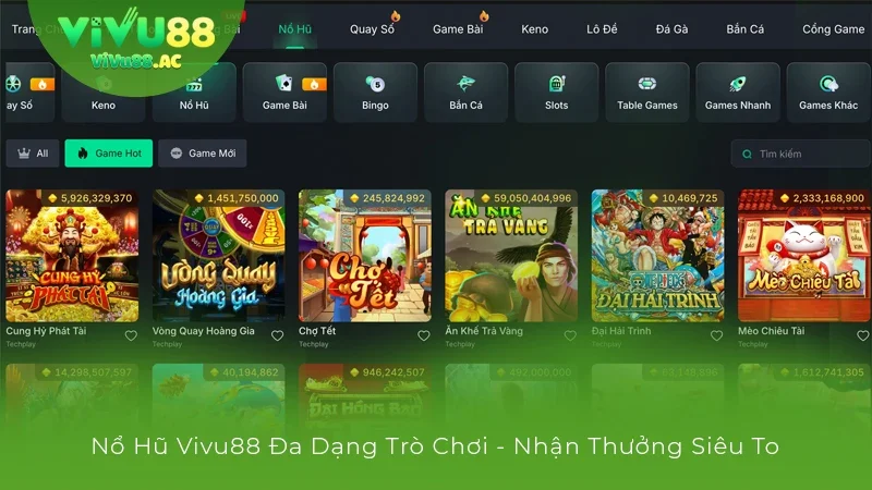 Nổ Hũ Vivu88 – Quay Hũ Thả Ga Nhận Bao La Tiền Thưởng